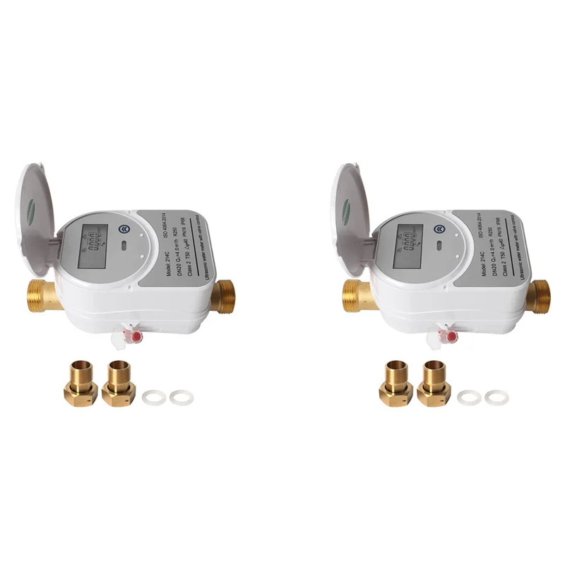 PHILE-2X تويا زيجبي عداد المياه بالموجات فوق الصوتية DN20 مع صمام شاشة الكريستال السائل كمية المياه تدفق استهلاك قياس IP68 #2