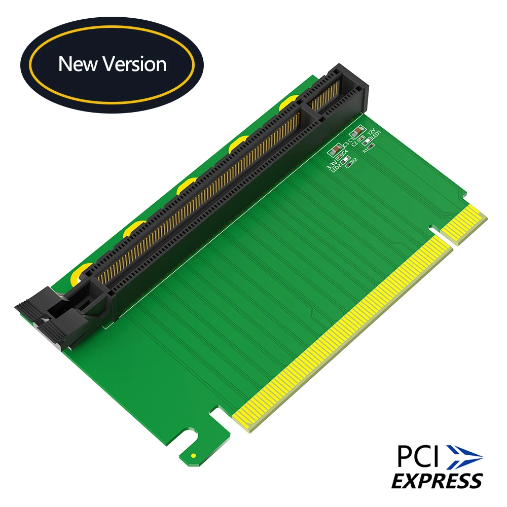 PCI-e 16X 3.0 90 Degree Reverse Male to Female Riser Card For 2U Server (Installation Direction towards CPU)