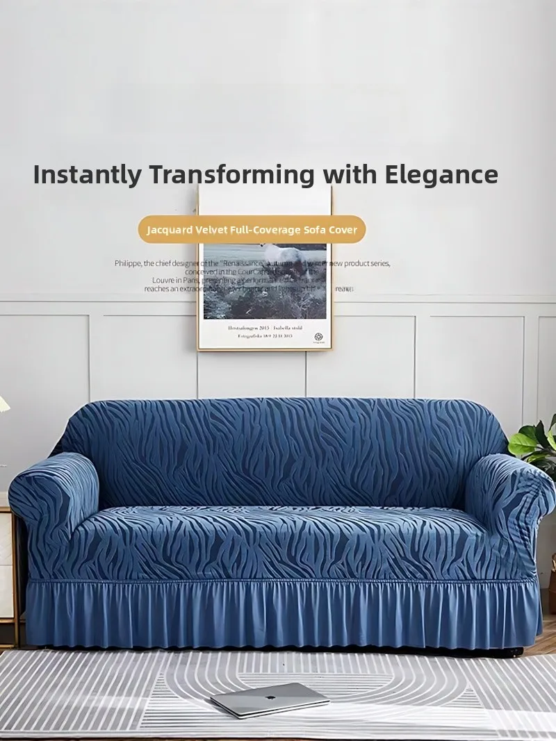 

Leather Sofa Cover Full Wrap Integrated Three-Seater Elastic Dustproof Protector European Style Home Fabric Accessories