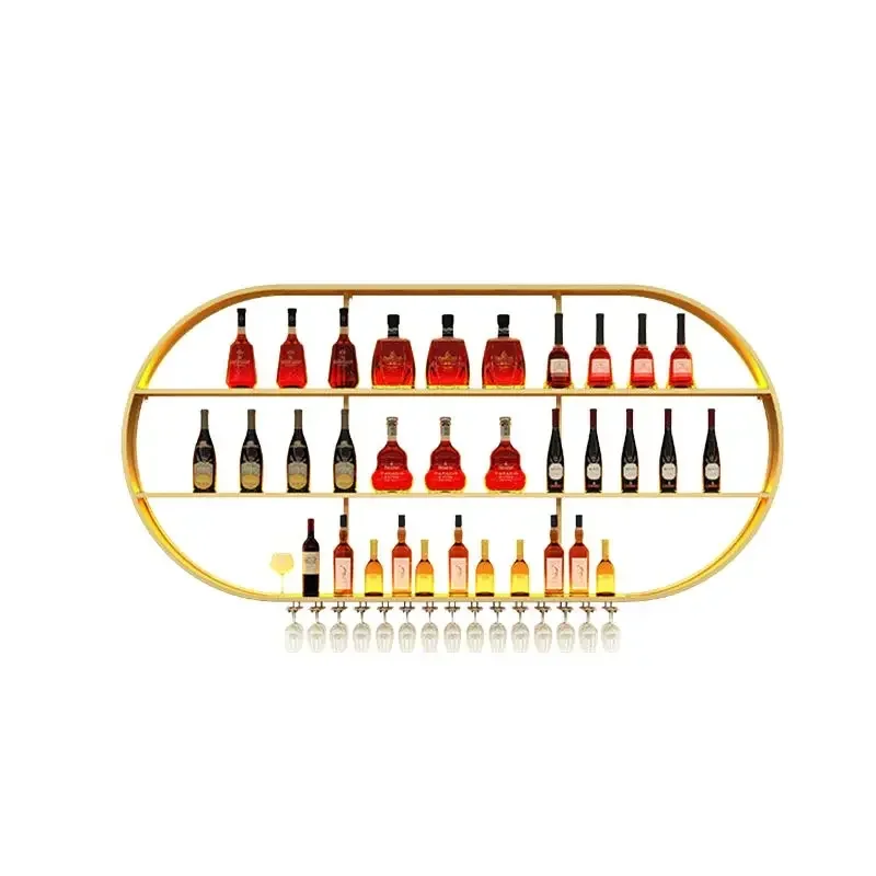 Minimalista Gabinete Display Wall Wine Rack, prateleira moderna, chique armazenamento titular, casa e bar móveis