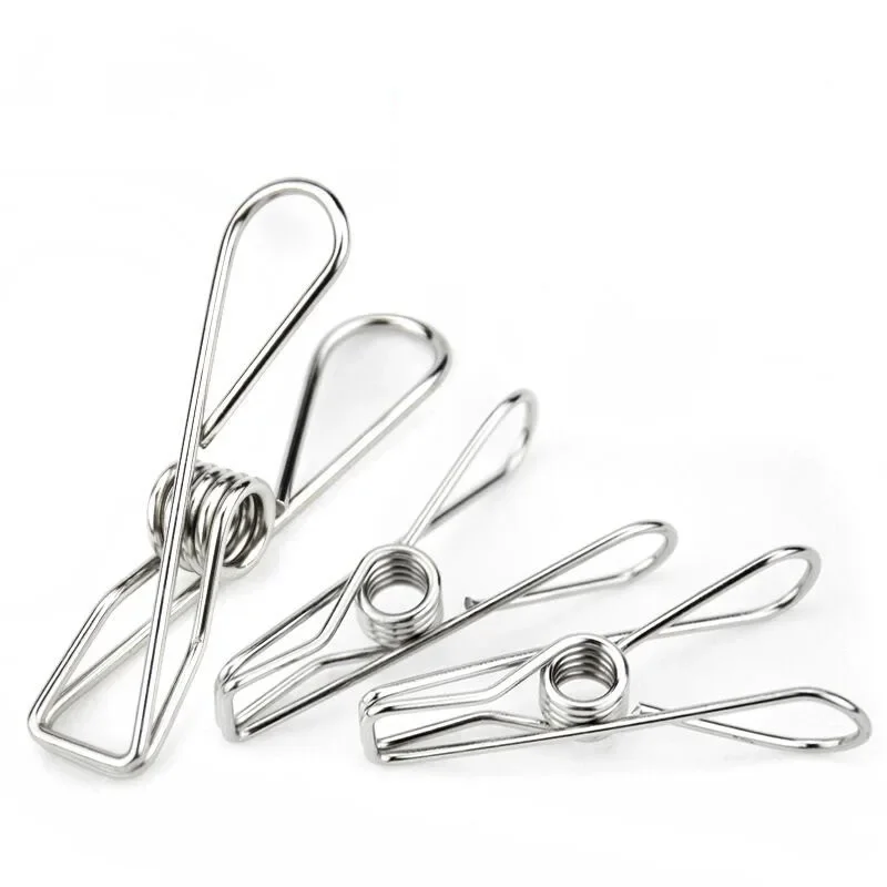 10-40 pz 5.2cm/6.8cm/8.2cm Clip in acciaio inox mollette porta mollette morsetti per abbigliamento Clip di tenuta molletta per uso domestico