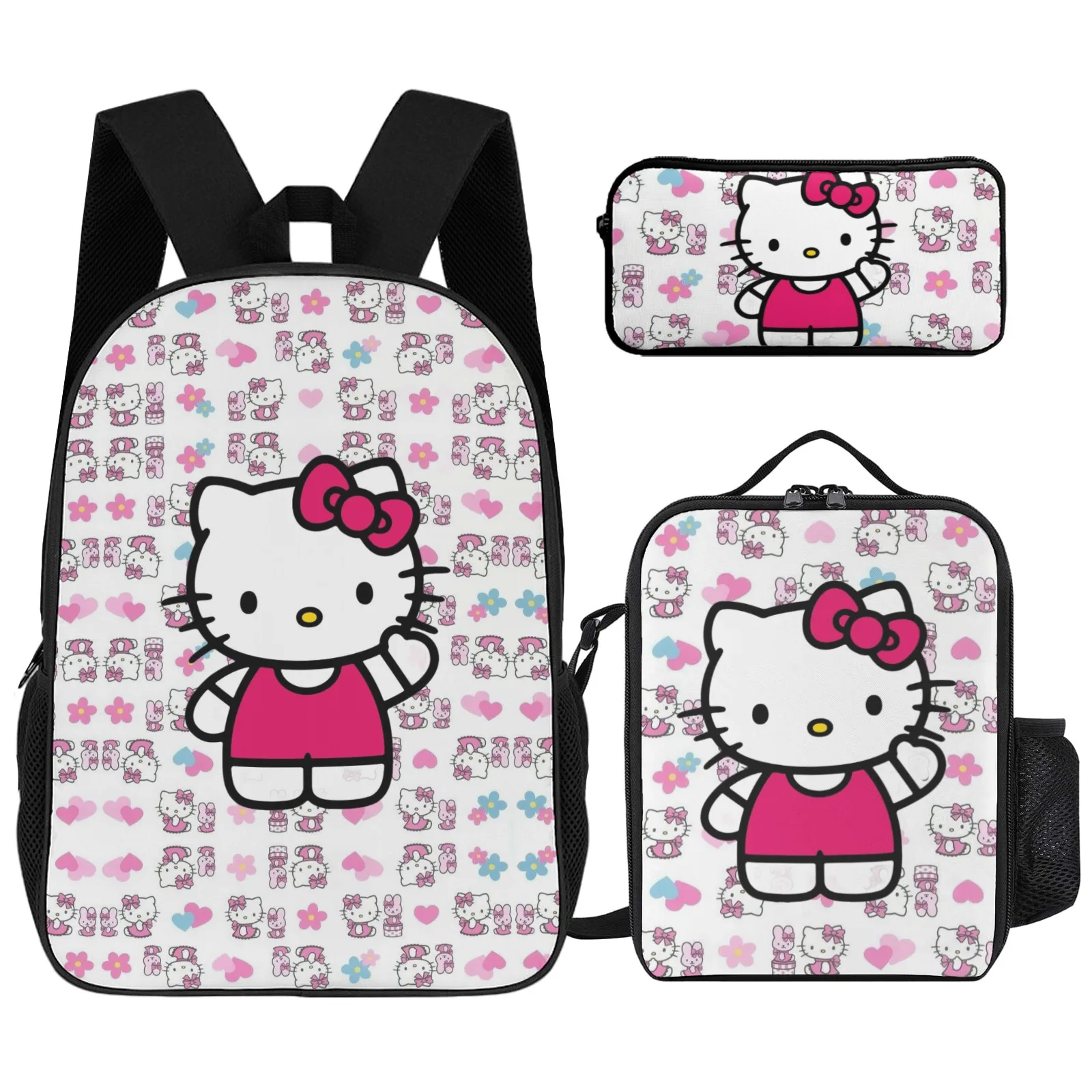 

Hello Kitty Mochilas Escolares Printed School Bag 17Inch School Bags For Girls 17 Inch Pencil Case School Backpack Lunch Bag