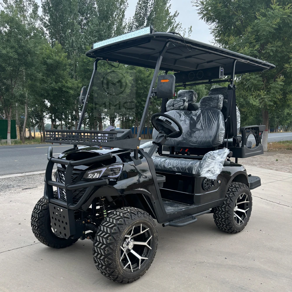 

4-Person 48V/60V/72V Solar Panel Trolley Lithium Battery 14 Inch Tire Electric Golf Cart Dune Buggy Off-Road Golf Kart for Adult