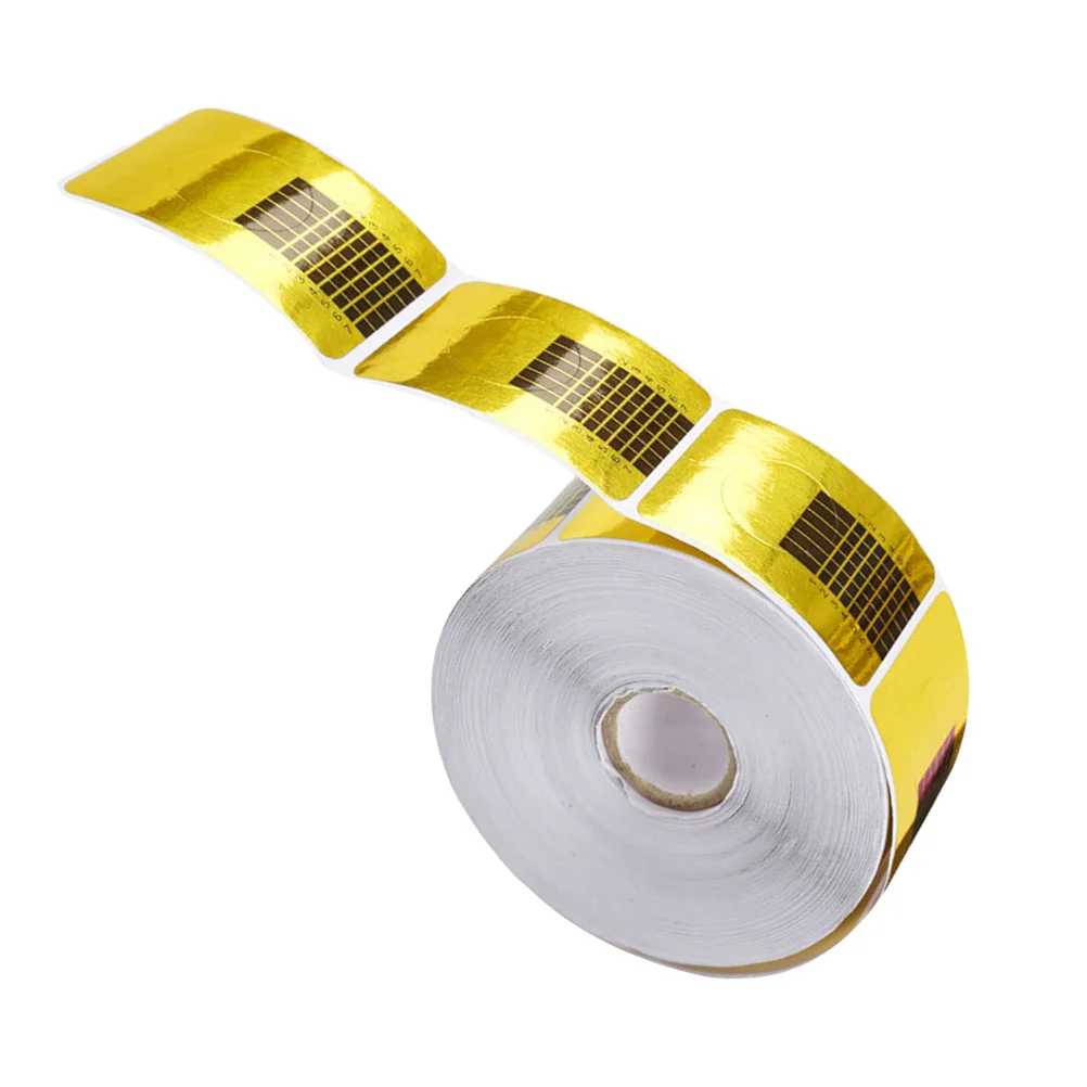 

500 шт., форма, золотой квадратный бумажный лоток для дизайна ногтей, для акрилового УФ-геля, набор инструментов для наращивания маникюра, руководство по кончиках ногтей