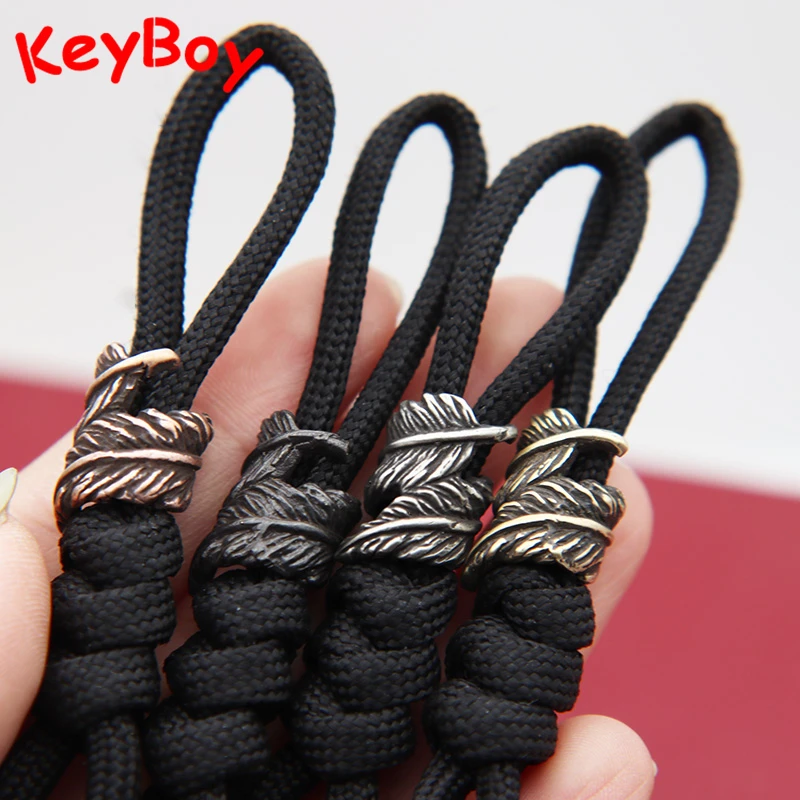 Plume Brass Knife Beads EDC Outdoor DIY Paracord Woven Bracelet Accessories Lanyard Pendants Umbrella Rope Flashlight Hangings