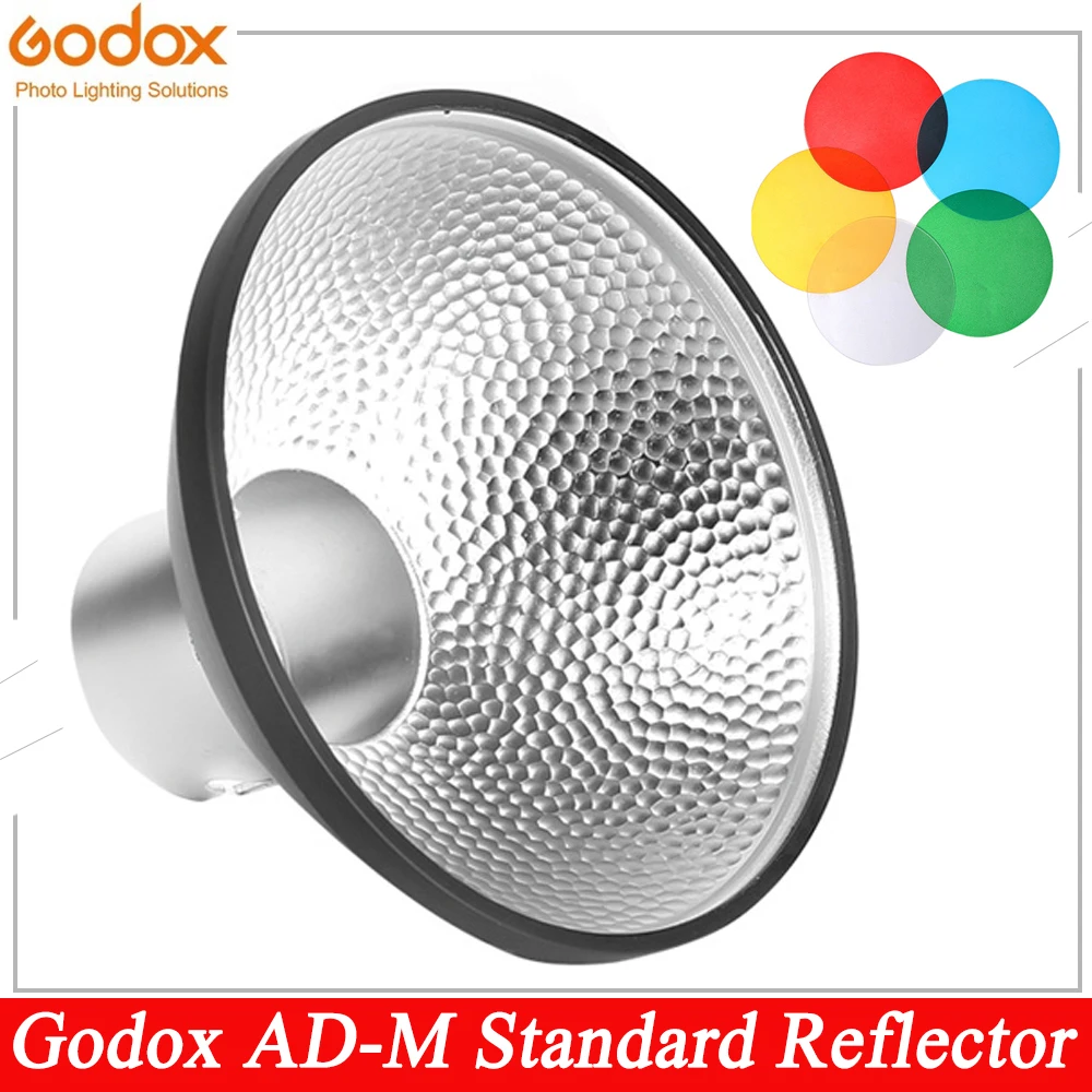 

Godox AD-M Standard Reflector Beauty Dish with 5 Color Filters Kit Soft Diffuser for GODOX AD200/AD200Pro AD360II Camera Flash