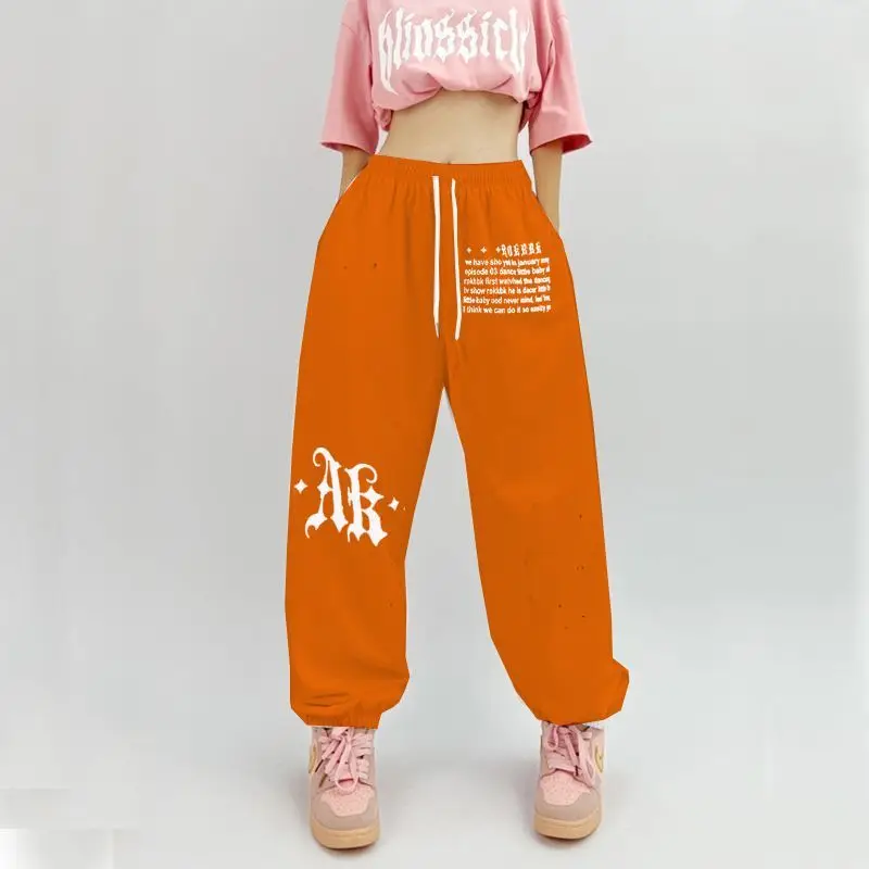 Sommer Neue 2024 Millennium frauen Hosen Street Dance frauen Sportswear Hosen Hohe taille Brief Drucken Lange Hosen