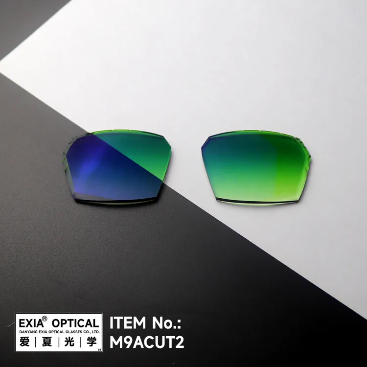

EXIA M9ACUT2 Rimless Sunglasses Cutting Lenses UV400 Gradient Green Color SHMC AR Blue Coatings