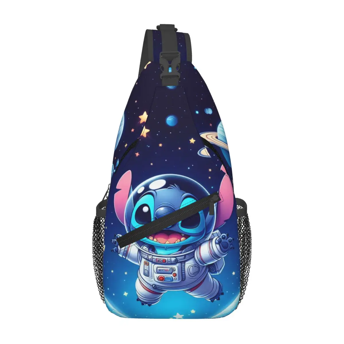 Custom Stitch Anime Galaxy Planet Shoulder Crossbody Chest Backpack Shoulder Chest Bags Sling Bag for Traveling Hiking Bags