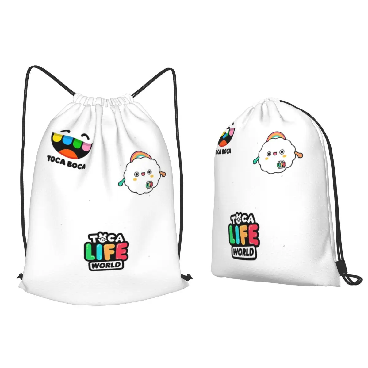 Pack De Toca Boca Backpacks Portable Drawstring Bundle Pocket Shoes Bag Book Bags for Man Woman School