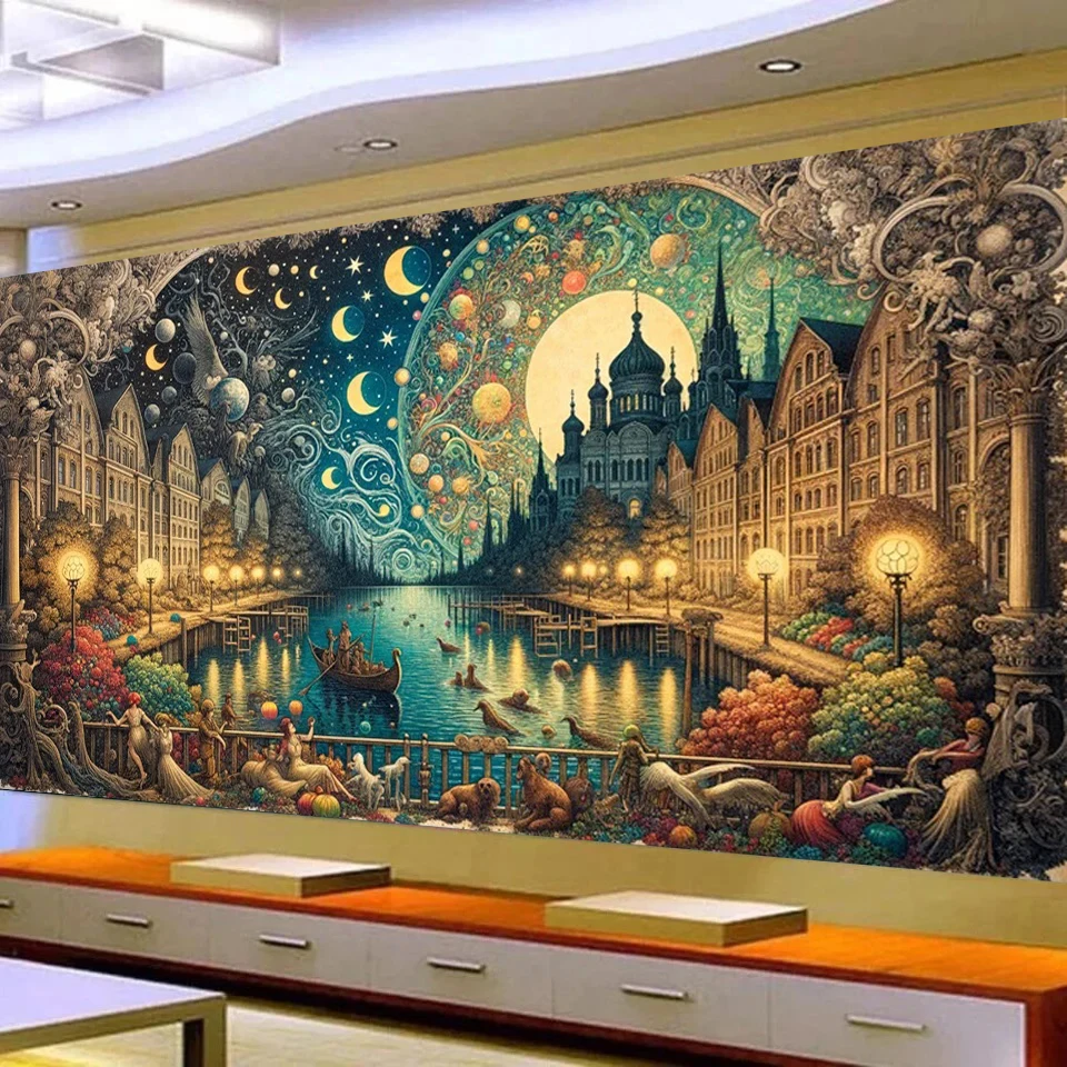 

Ancient Venice Night Scene Water City Diamond Painting Large Size Full Square Round Cross stitch Mosaic Embroidery, Holiday Gift