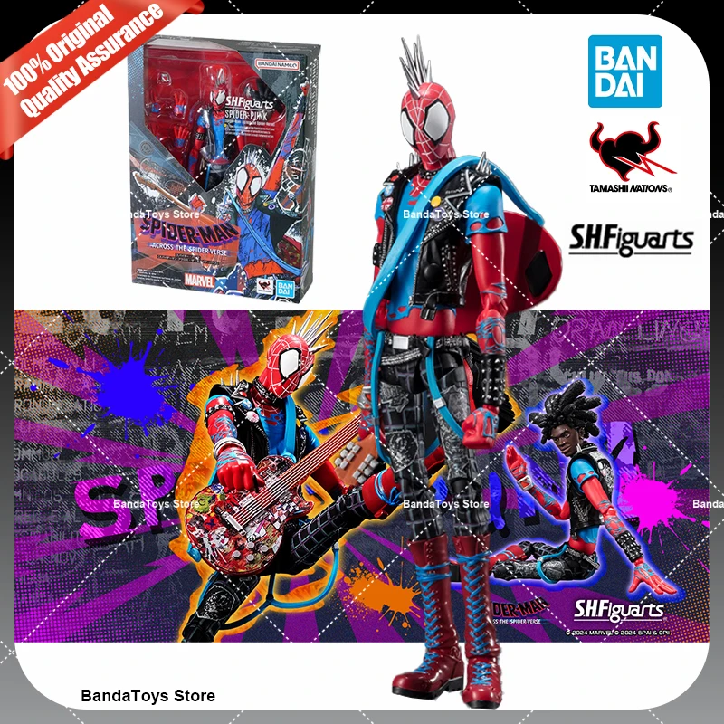 

In Stock 100% Original Bandai S.H.Figuarts Shf SPIDER PUNK Spider Man Across the Spider-Verse Anime Action Figures Model Toys