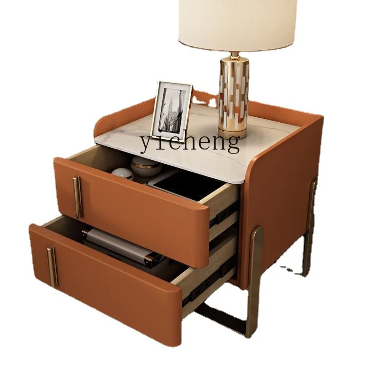 

Yy Simple Modern Nordic Bedside Table Solid Wood Stone Plate Light Luxury Bedside Cabinet