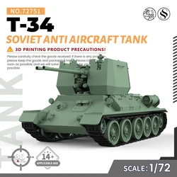 SSMODEL SS72751 1/72 Military Model Parts Soviet T-34 Anti Aircraft Tank