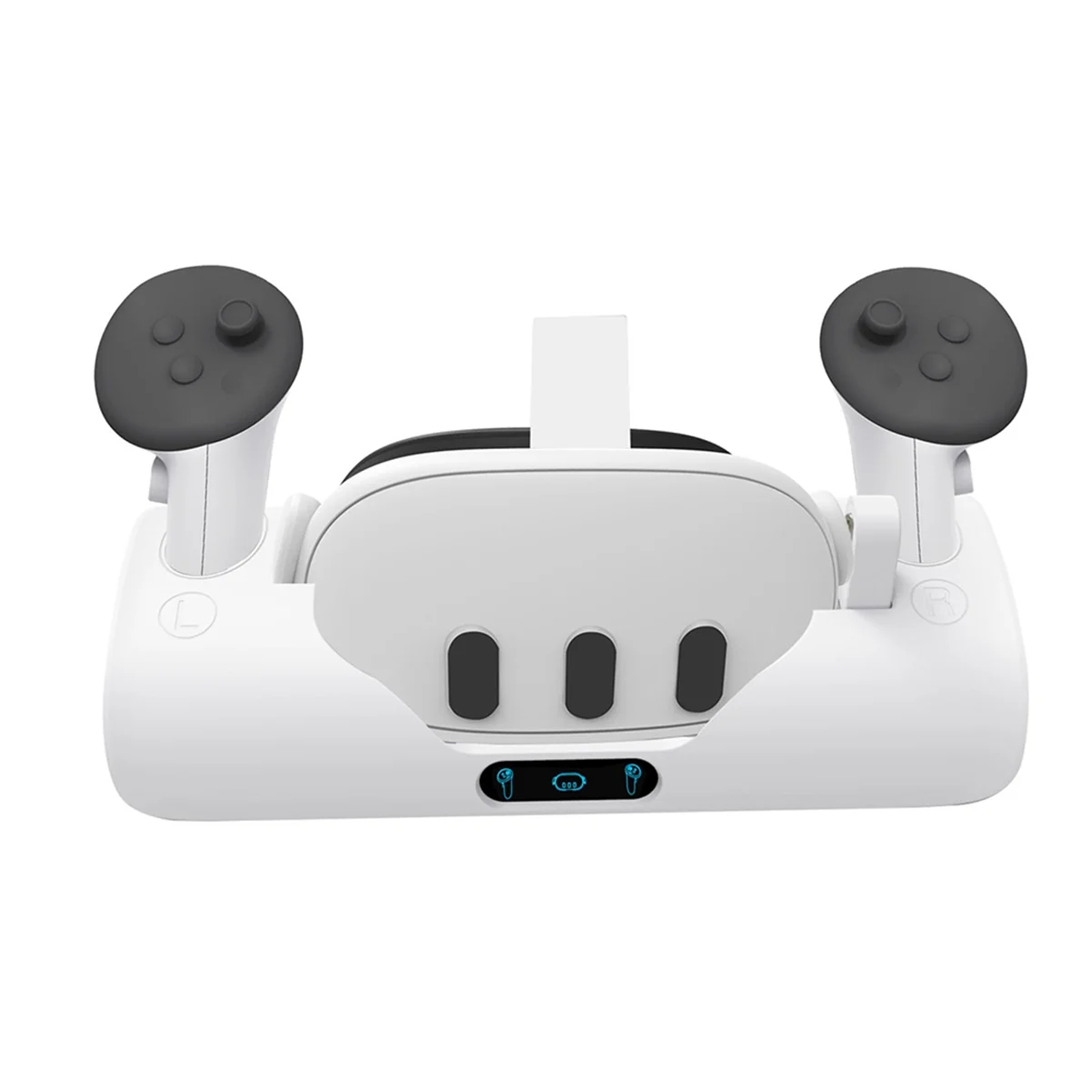 AT-Charging Stand Base for Meta Quest 3 Helmet Color Light Handle Storage Glasses Holder Display