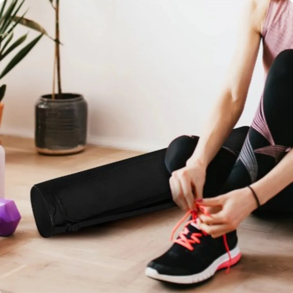 سميكة اليوغا حصيرة حقيبة قابلة للطي حزام قابل للتعديل بساط بيلاتيس على ظهره متعددة الوظائف تخزين مزدوجة سستة غطاء وسادة رياضية