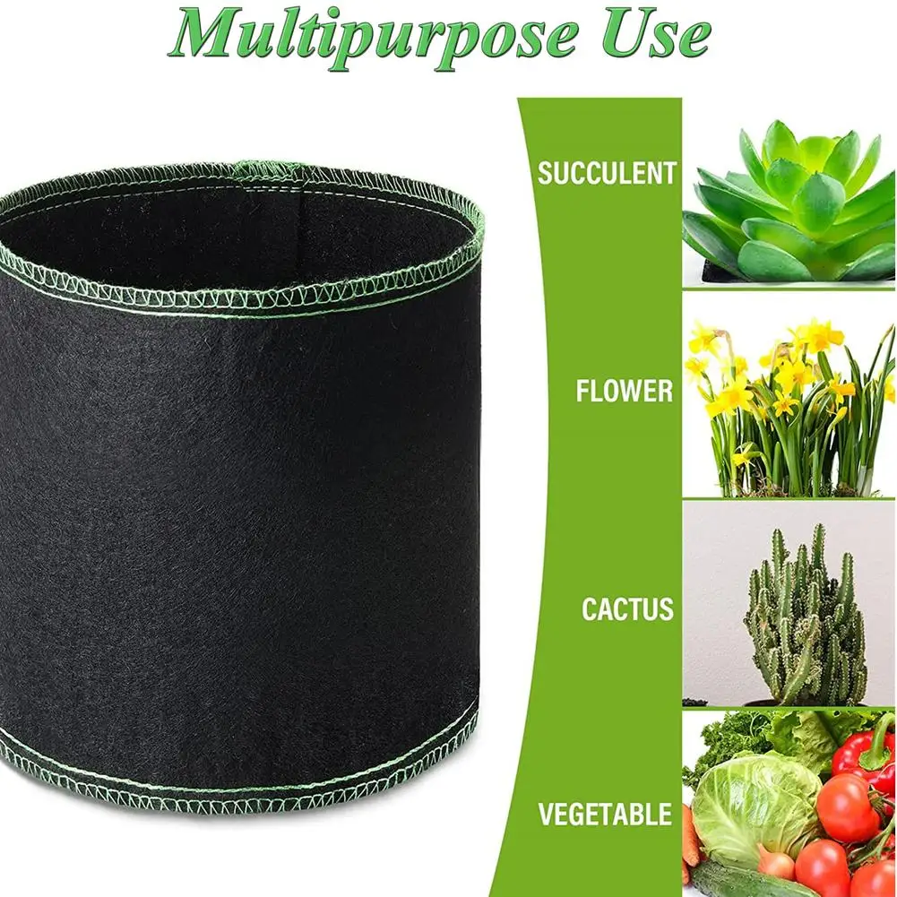 Portable Plant Grow Bags Thickened Non-woven Plant Containers For Garden Plants Vegetables Flowers Fruits