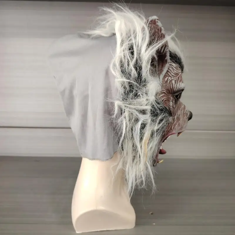 Werwolf Maske Realistische Wölfe Cosplay Masken mit Haar Latex Wolf Anime Halloween Kostüm Karneval Party Maskerade Helm