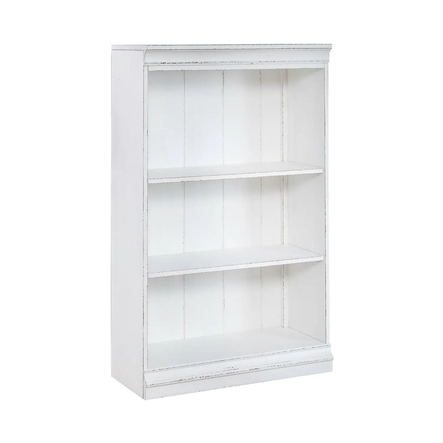 48 Inch Bookcase for Living Room Office Storage - Antique White & Weathered Bark, Customized