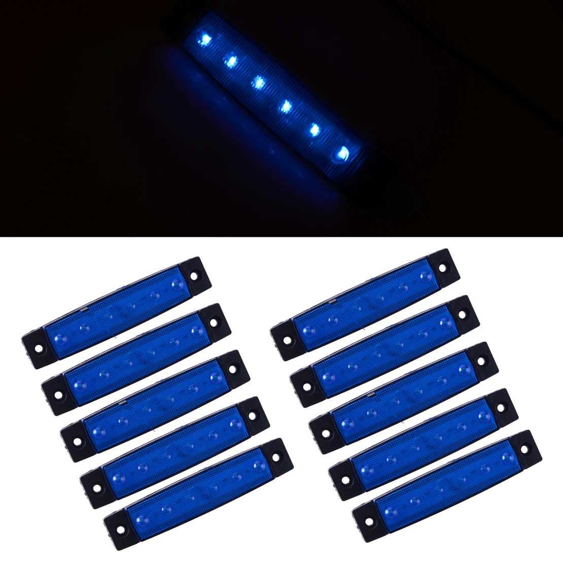 

10pcs LED Deck Courtesy Navigation Light Waterproof Blue Stern Transom Lamp Decorate for Marine Fishing Pontoon Sailboat 12V