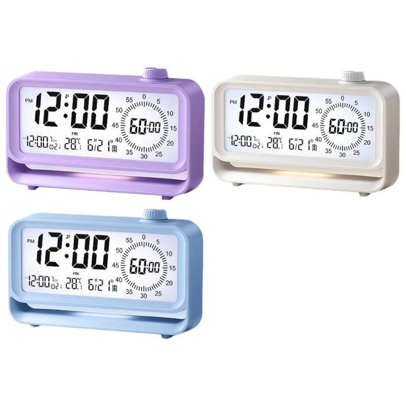 LCD Display Children Alarm Clock with 60 Minutes Visual Timers Rechargeable Night Light Encourages Health Sleep Habits