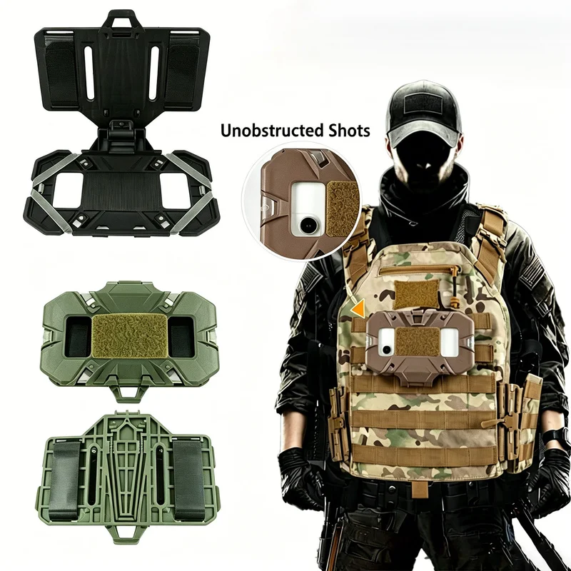 Image of Taktisches MOLLE Admin Panel, faltbarer Handy- und GPS-Halter, Brustgurt, Westenzubehör für Jagd, Airsoft, Outdoor