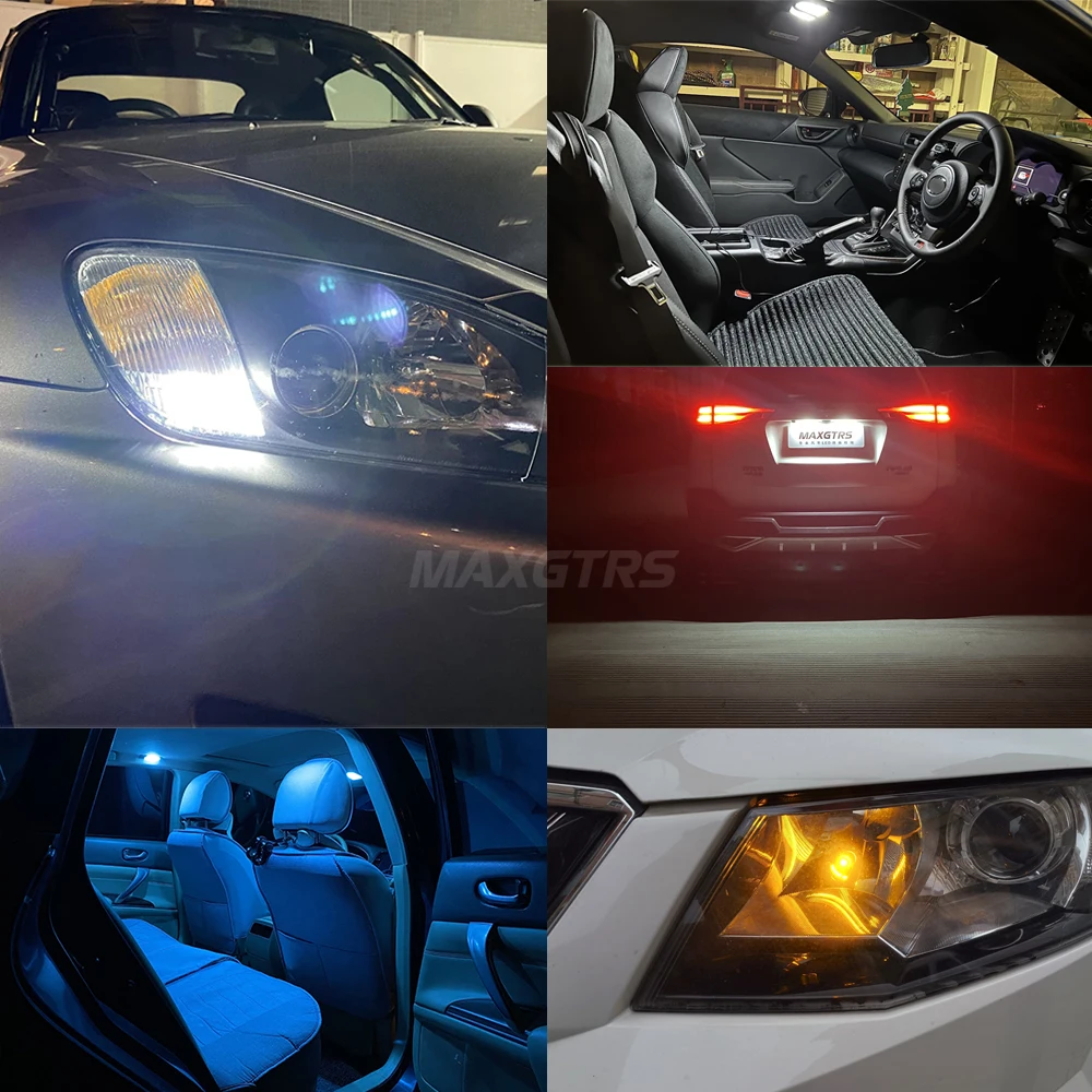2x Lampu LED T10 Super Terang W5W 2525 Chip untuk Interior Mobil, Bohlam Lampu Samping 194 168 Putih/Kuning/Merah, Lampu Penanda Parkir, Lampu Dome