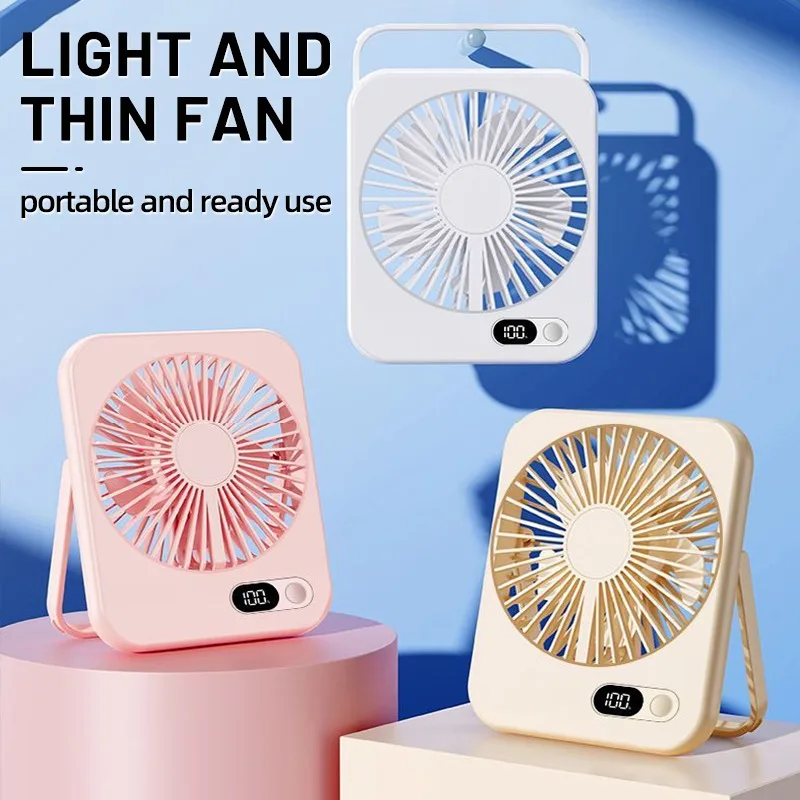 

New Rechargeable Long Endurance Ultra-Thin Desktop Fan Large Wind Super Quiet Folding Handheld Desktop Fan