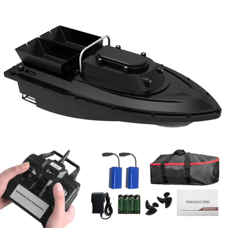 2024 Hot Selling D12C Fishing Boat RC Boat 400-500M 1.5kg Wireless Remote Control Fishing Feeder Boat Ship With 1/2pcs Batteries