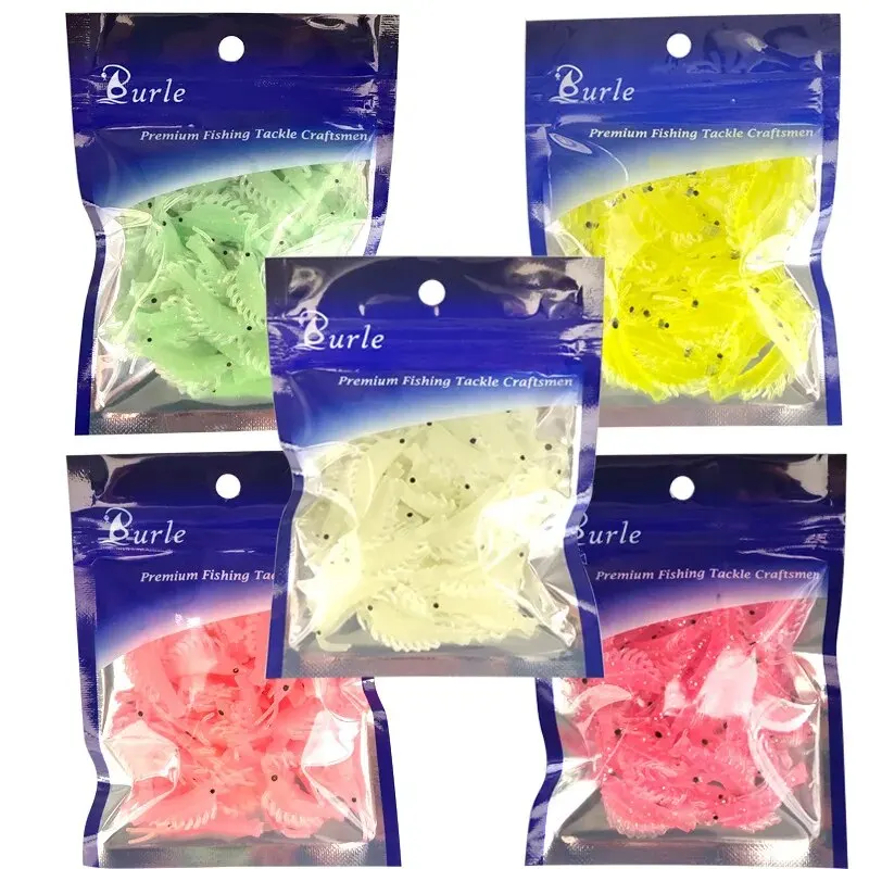 50 gamberetti piccoli con esca Luya Bionic Glow-in-the Dark gamberetti simulazione esca esca morbida gamberetti fluorescenti