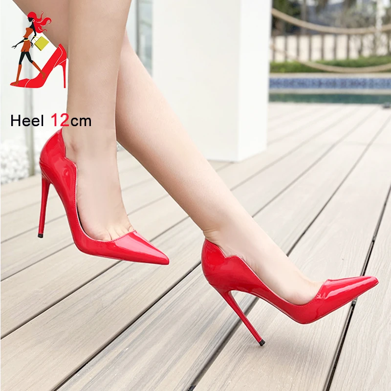 12CM Sexy Pointed High Heels Women\'s Unique Tailoring Office Stiletto Pumps French Style Celebrity Party Wedding Single Shoes