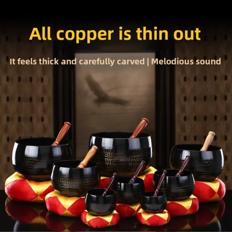

Taiwan Copper Qing Pure Copper Bowl Buddhist Sound Bowl Meditation Tool Direct Supply
