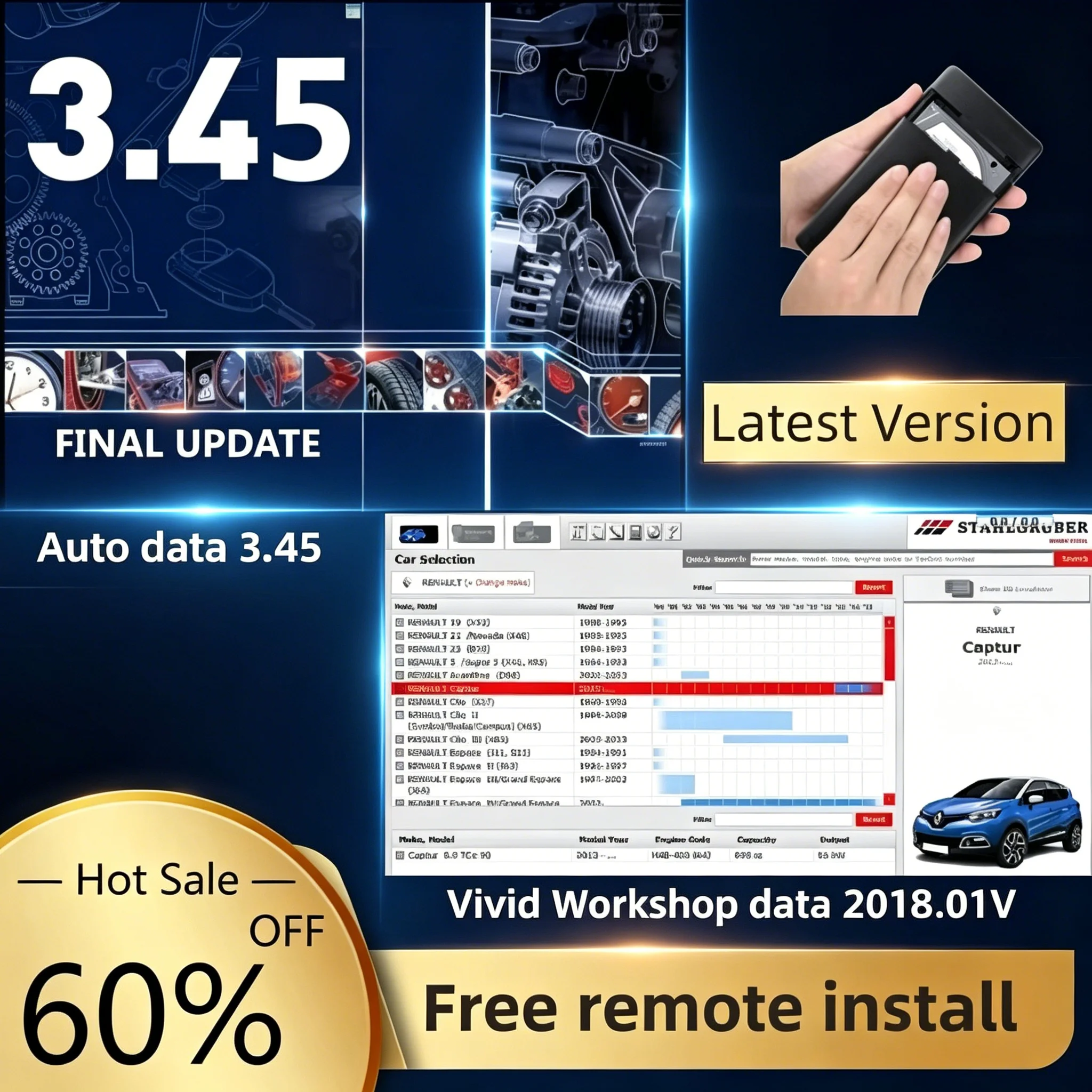 

2026 10in1 Hot Auto Data 3.45 Car Software Vivid Workshop Data Atris-Stakis Technik 2018.01V Multi languages Polish Spanish Link