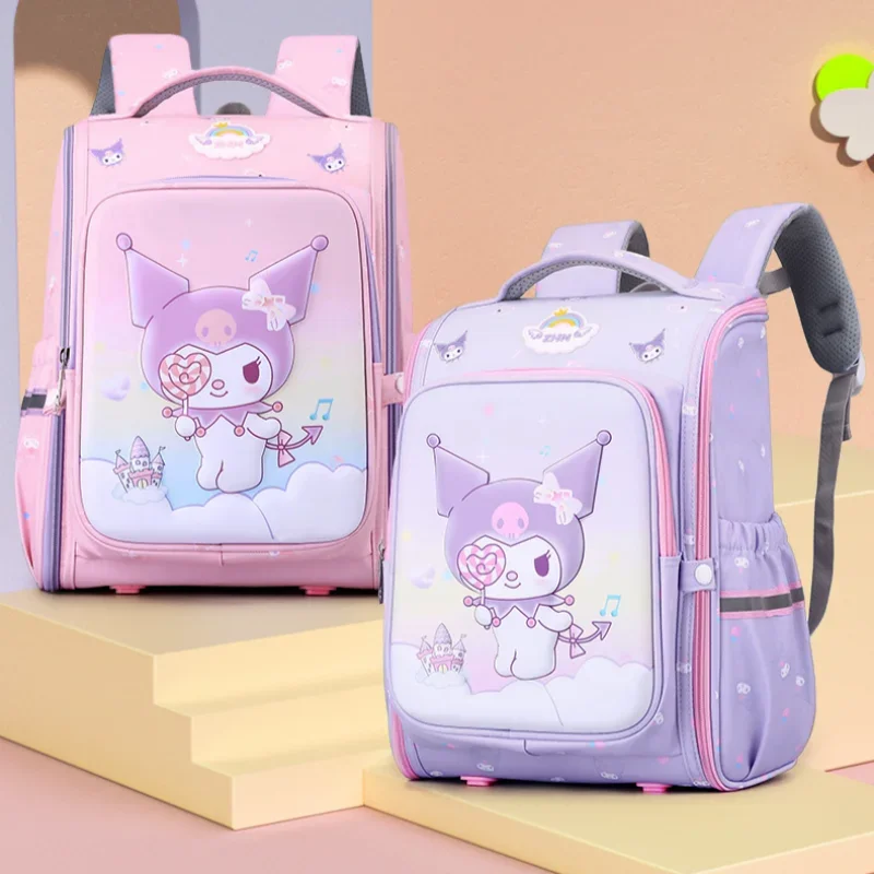 Sanrio Kulomie's new girls breathable ridge backpack cartoon cute burden reduction and water splashing student schoolbag