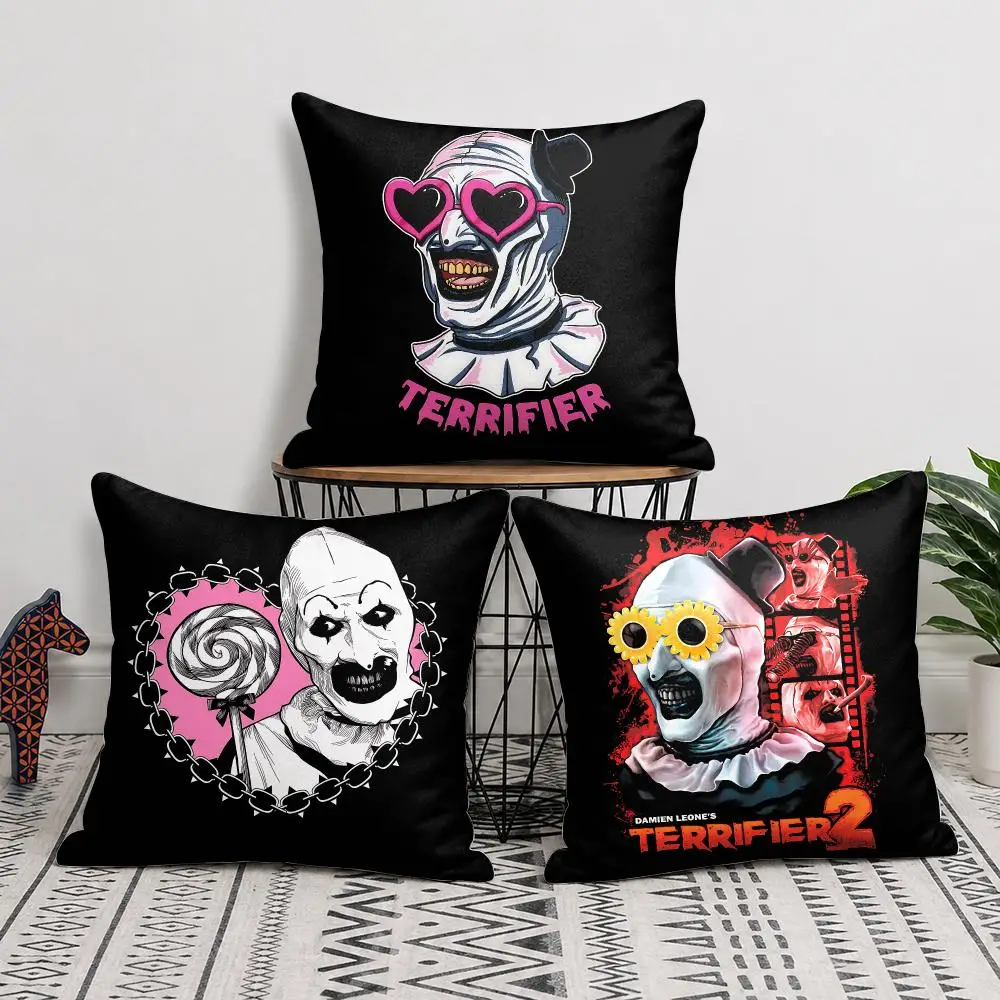 T-terrifier Black Cool Cushion Cover Silky Short Plush Invisible Zipper Dustproof Sofa Pillow Case For Home Decor