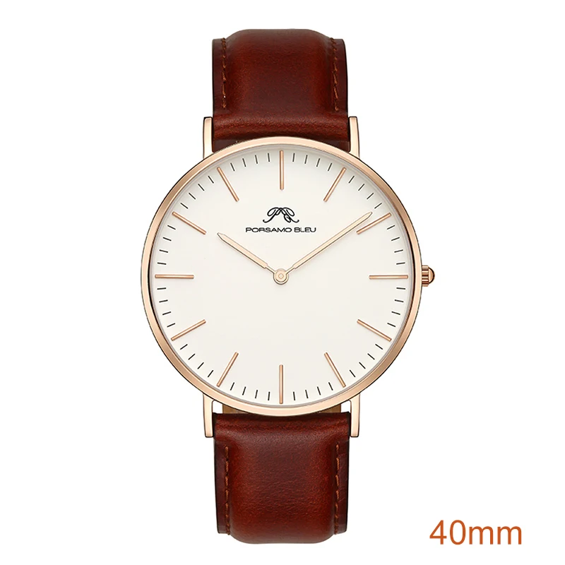 Reloj de moda Simple para hombre, esfera de 40mm, DW, mismo modelo, acero inoxidable 316L, movimiento japonés GL20