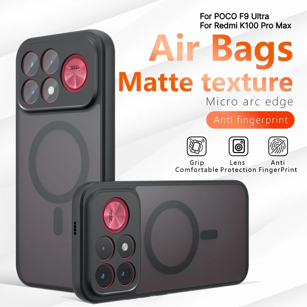 Matowe etui z tworzywa PC o przyjemnej w dotyku fakturze, odporne na żółknięcie, kompatybilne z ładowaniem magnetycznym Magsafe, do Xiaomi Poco F9 Ultra Pro F8, odporne na wstrząsy, tylna obudowa