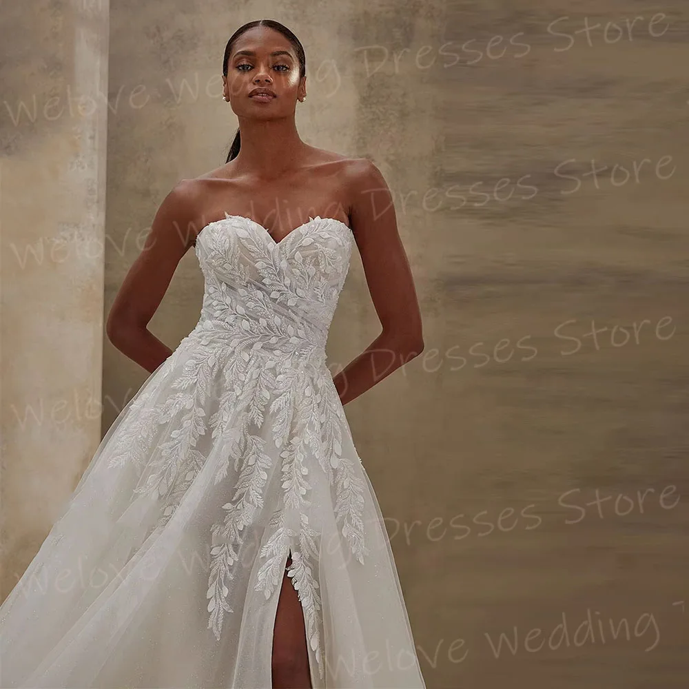 Magnifique ligne A pour femmes, avec des Appliques en dentelle, épaules dénudées, robes De mariée personnalisées