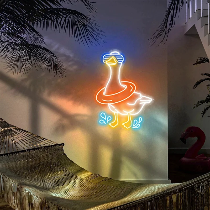 Goose Led Sign,Custom Cute Goose Neon Sign,Funny Goose neon sign,Silly goose neon sign,Cowboy Goose decoration,Pool Side Decor