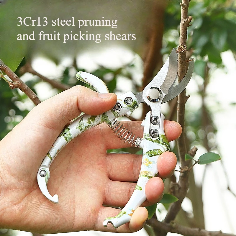 SK5 Steel Pruning Shears Floral Pattern Garden Shears Professional Branch Cutter Fruit Picking Plant Gardening Tool