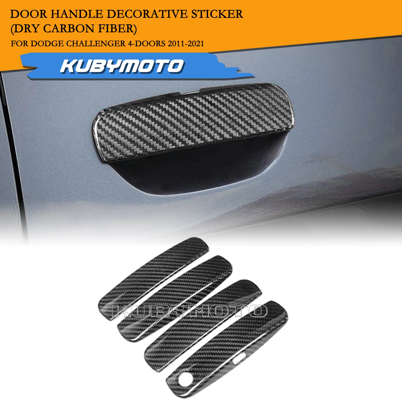 

4 шт. внешняя дверная ручка автомобиля, накладка на панель, крышка, наклейка для Dodge Challenger, 4-дверная 2011-2021