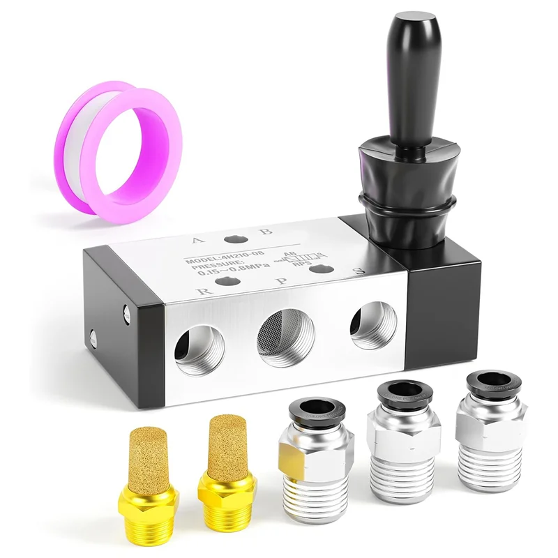 BISM1 1/4 дюйма NPT 5-ходовой 3-позиционный воздушный ручной рычаг с управлением клапаном Пневматический электромагнитный клапан Ручное управление Push-Pull 4H210-08