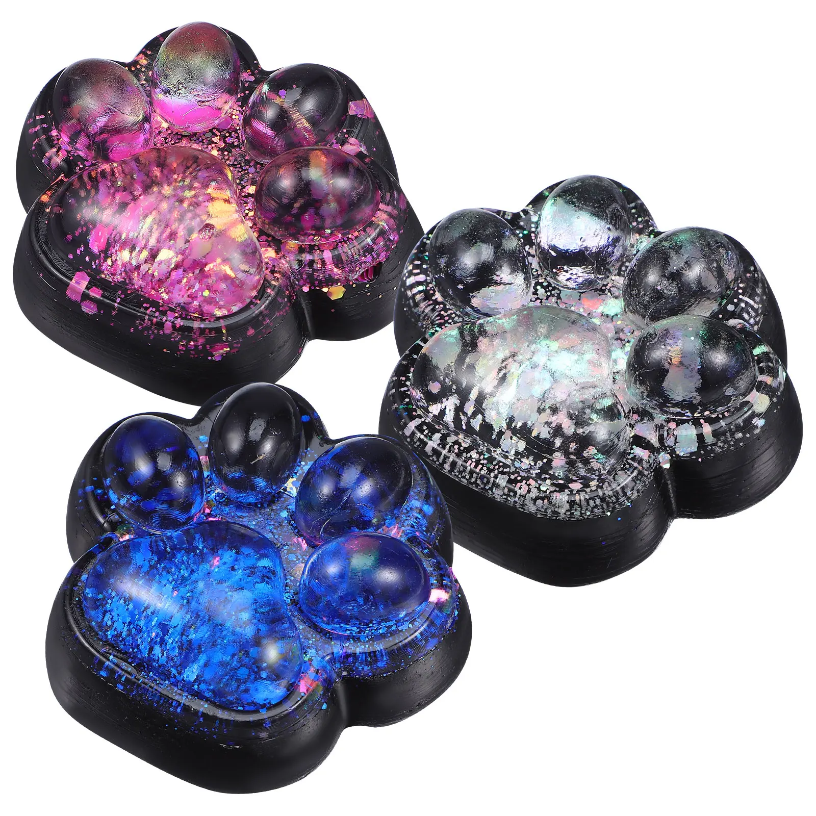 

3 pcs Black Squeeze Toys Cute Soft TPR Sensory Fidget Kids Adults Lightweight Portable Fun Play for girls