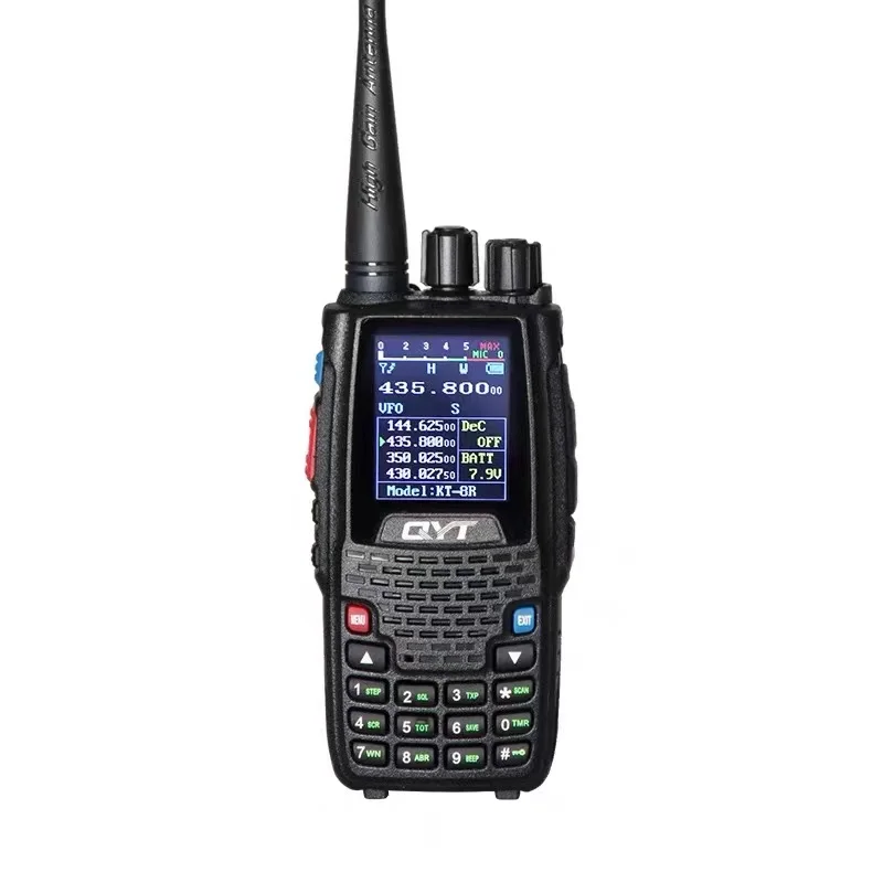 

QYT New KT-8R 5W Walkie Talkie Quad Band Two Way Radios 136-174/220-270/350-390/400-480Mhz Color Display Transceiver Radio