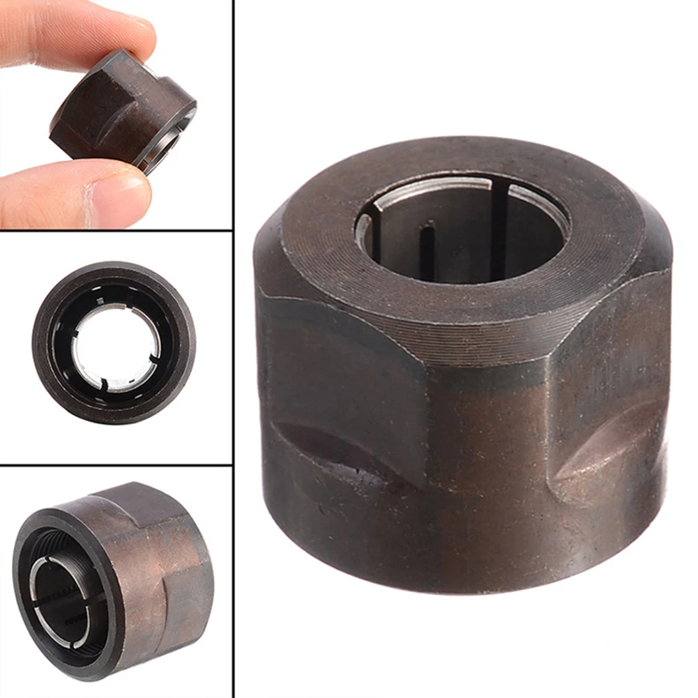 Black Collet Chuck Adapter Nut Plunge Electric Router Bit Collets 12.7mm Center Hole For 3612 Engraving Machine
