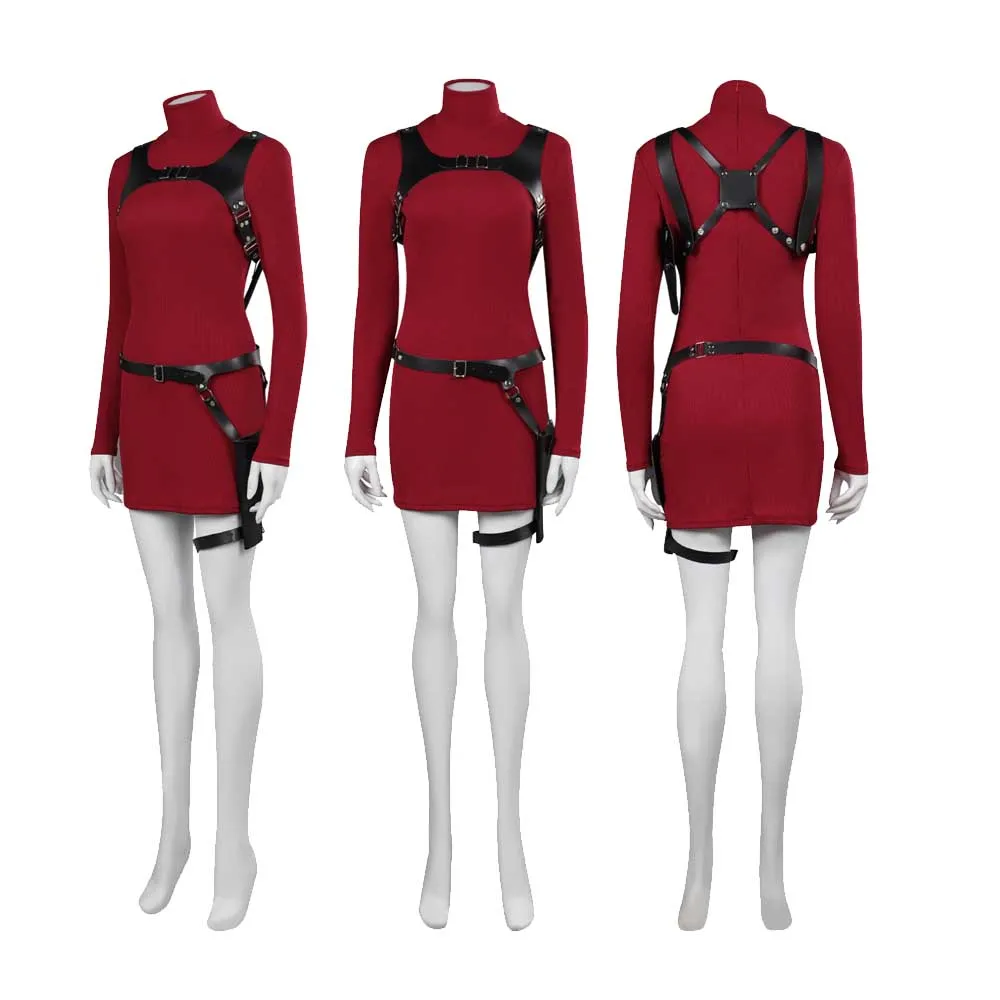 Weibliche Bewohnerin 4 ada Wong Cosplay Kleid Gürtel Outfits Kostüm Fantasia Halloween Karneval Verkleidung Anzug für erwachsene Frauen Mädchen