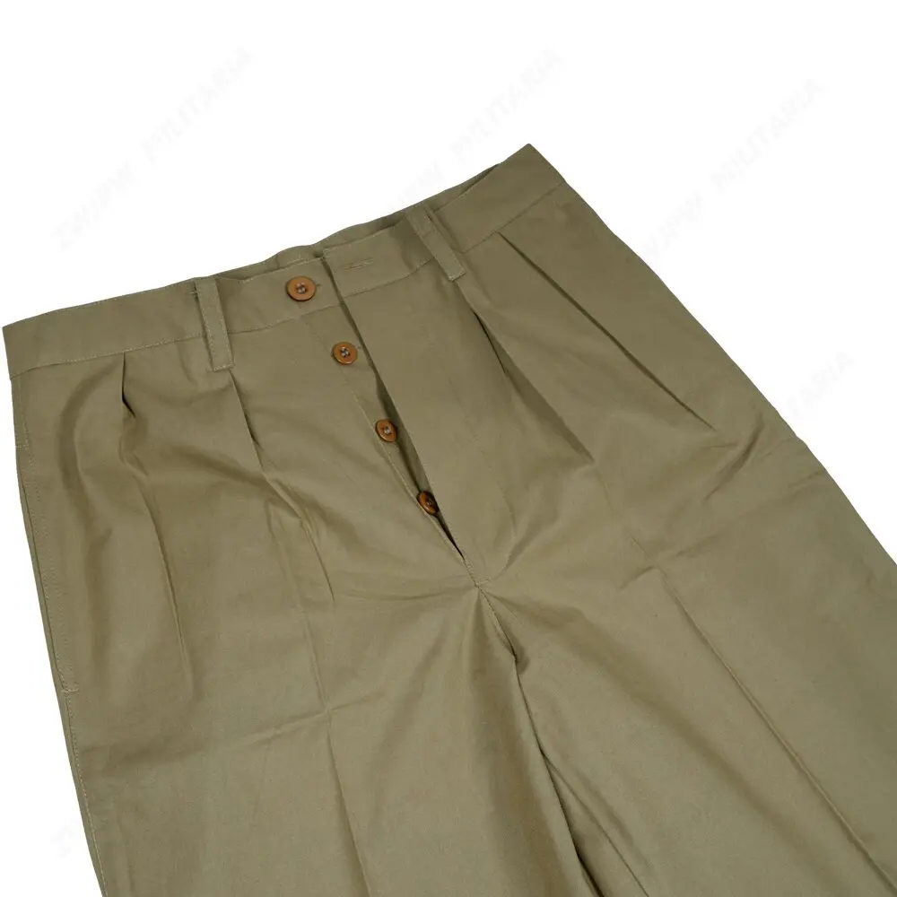 WW2 CHINESE ARMY Anti-japanese Military High-ranking Officers Grass Green Trousers Reproduction Film Pure Cotton