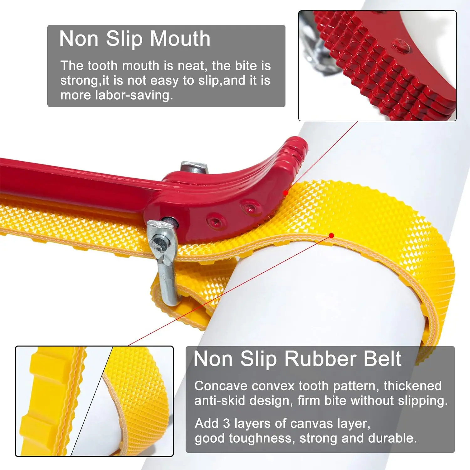 Multi Functional Belt Wrench with Adjustable Length, Used to Replace Water Filters Oil Filters Swimming Pool Connections