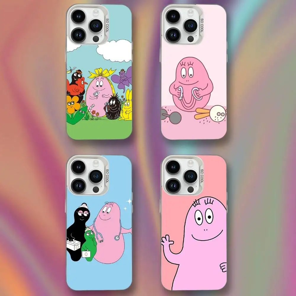 

Cartoon Book B-Barbapapas Phone Case For iPhone 16,15,14,13,12,11,Mini,Pro,SE,MAX White Matte Shockproof Cover