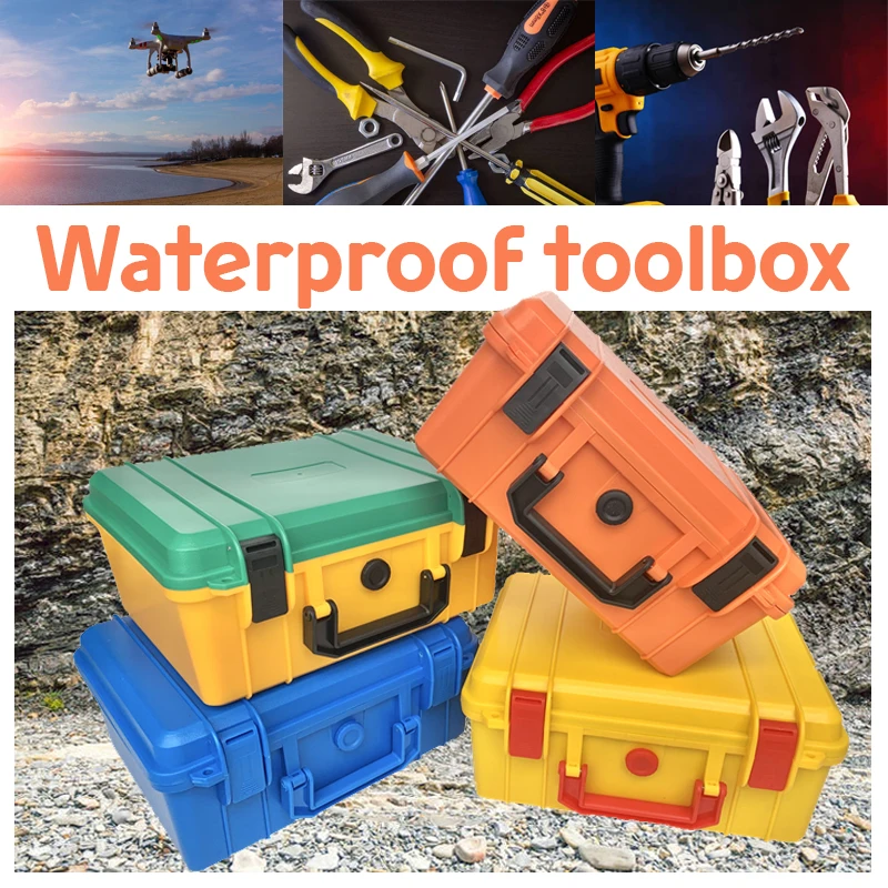 Toolbox Waterproof Shockproof Case for Mechanic Tool Box Pelican Case Safety Hard Case Suitcase Tools Storage Box With Sponge